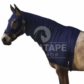 Snuggy Shiny Show Stretch Lycra Horse Hood-Navy-Zip, ohne...