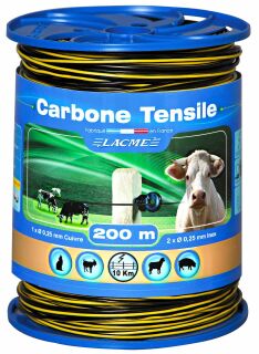 Weidezaun Litze CARBONE TENSILE 200m, 0,33 Ohm/m, Orig....