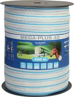 Weidezaunband MEGA-PLUS 40, 200m, o,16 Ohm/m,  Orig. Lacme