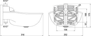 Kunststoff Tränkebecken K75 - 1/2" mit Rohrventil