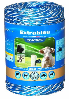 Weidezaun Litze mit Kupfer, Extrablue, 250 m, 0,19 Ohm/m