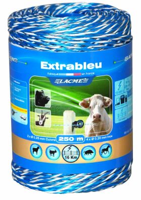 Weidezaun Litze mit Kupfer, Extrablue, 250 m, 0,19 Ohm/m