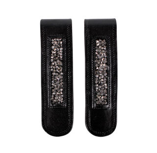 Stiefel-Clip Lupine mit Strass-Steinen, Schwarz/Silber