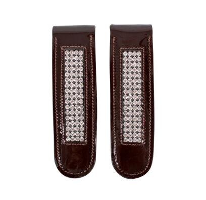 Stiefel-Clip Madonna mit Strass-Steinen, Braun/Silber