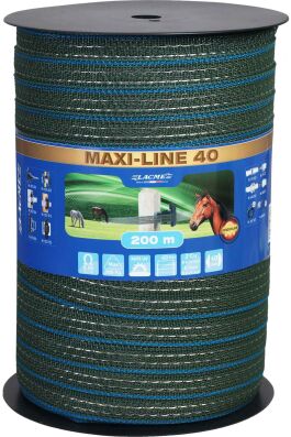 Lacme Weidezaunband, MAXI LINE 40 , Grün, 200m, 0,06 Ohm/m
