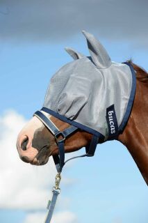 Bucas Buzz-Off Fliegenmaske, silber-blau - 155 cm = XL