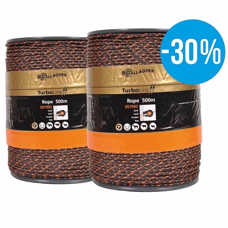 Gallagher Duopack TurboLine Filo Blu 2x400m – Elettrico Per Cinghiali, Altamente Conduttivo, Protezione Delle Colture