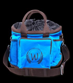 Putztasche, azurblau/braun