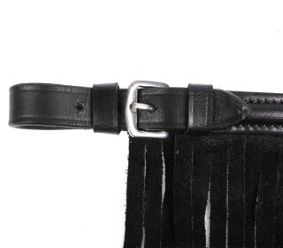 Fliegenfransen Leder Schwarz Full