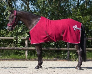 Fleecedecke mit Ornament Bordeaux/Silber 195/6’5”/145
