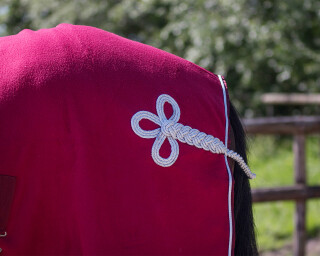 Fleecedecke mit Ornament Bordeaux/Silber 195/6’5”/145