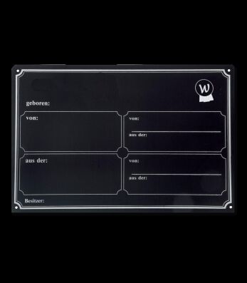 Boxenschild neutral, schwarz