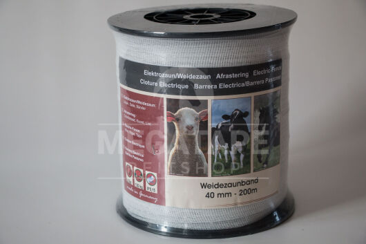 Weidezaunband, weiß, 40 mm, 200 m - M 240