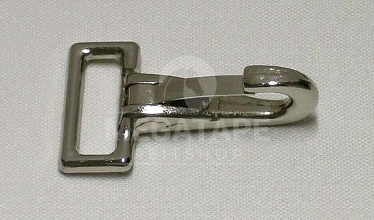 Karabiner Karabinerhaken 1" Zoll Blattfederhaken mit feststehender, gerader Öse aus Zinkdruckguss  vernickelt